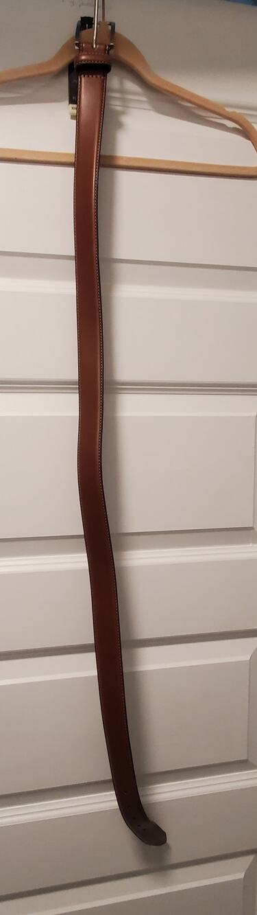 English Laundry Dark Brown Leather Belt with Silver Tone Buckle.Size 38.A31